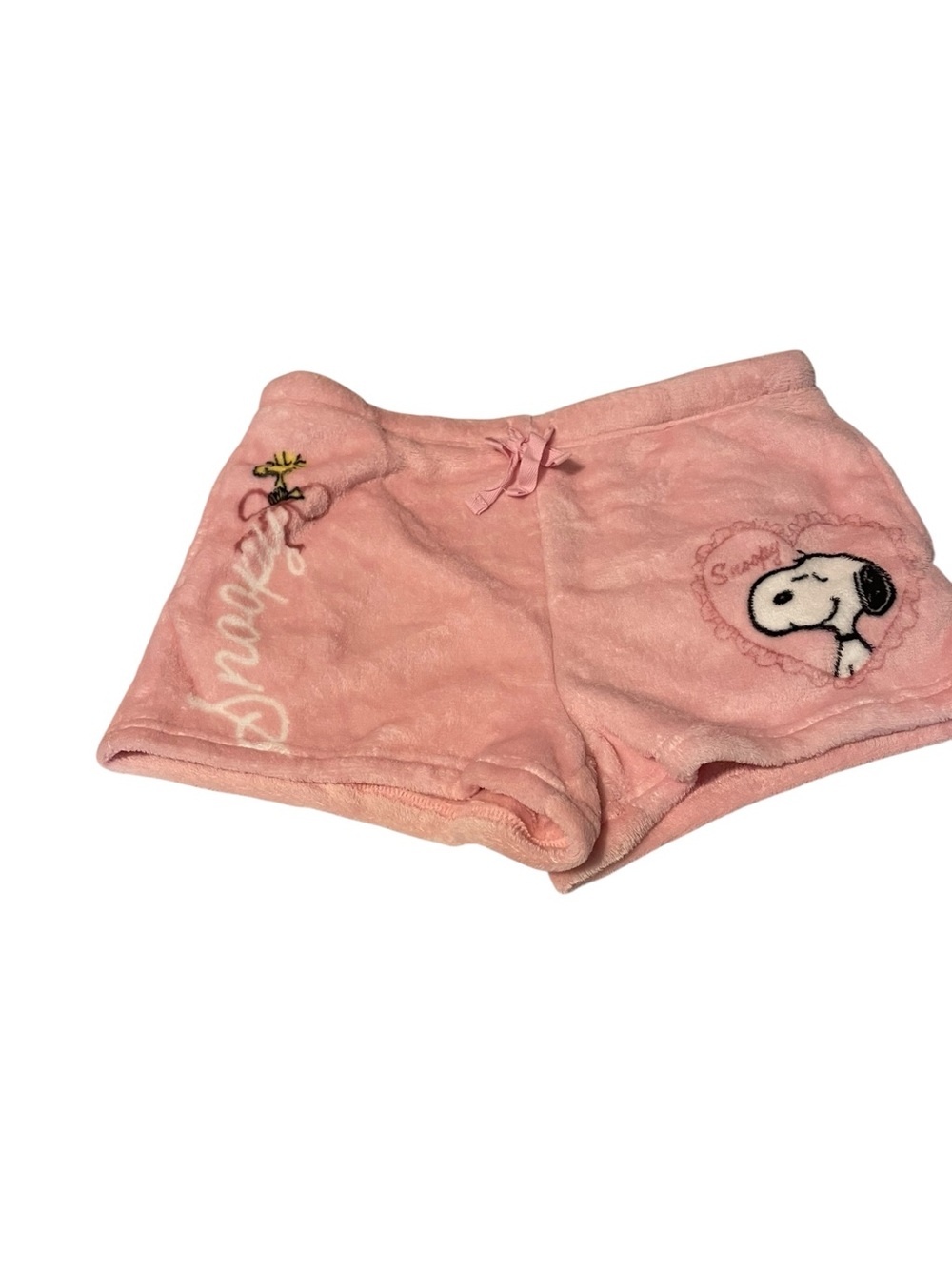 Peanuts Pink Plush Snoopy & Woodstock Shorts